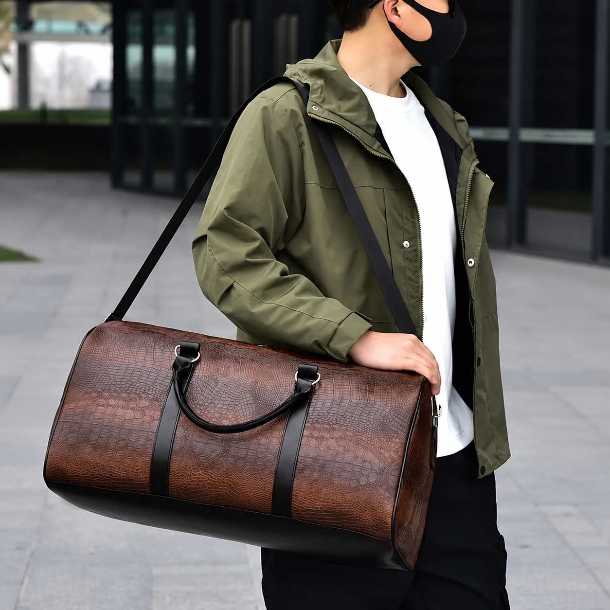 RoamRoll™ Noir Croc Duffel